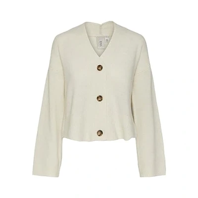 Image of YAS Women&#039;s frido Ls Wide Knit Cardigan S. Noos Sweater, Birch, L