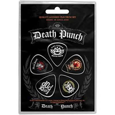 Image of Five Finger Death Punch Guitar Pick Plectrum Pack X 5 Band Logo Official One Size