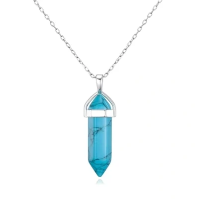 Image of Philip Jones Synthetic Turquoise Genuine Gemstone Necklace