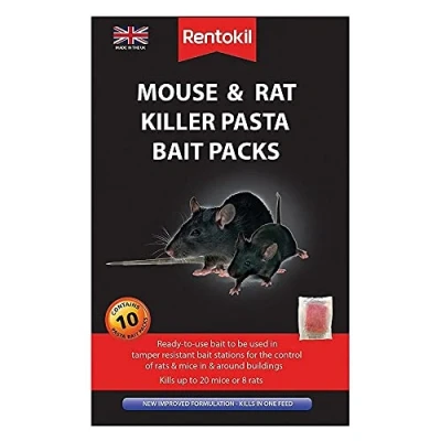 Image of 2 x Mouse and Rat Killer Pasta Bait Packs, Black, 4 11 19.5 cm