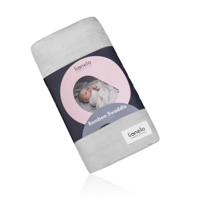 Image of lionelo Bamboo Swaddle Muslin Baby Newborn Blanket Made of 100% Natural Cotton, Big size 120x120cm Pleasant to the touch, Soft fabric, Absorbs moisture and unpleasant odors