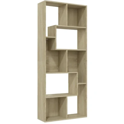 Image of vidaXL Book Cabinet Sonoma Oak 67x24x161 cm Engineered Wood