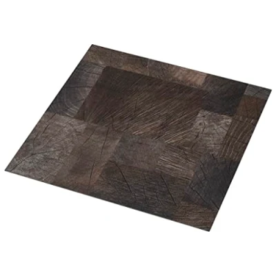 Image of vidaXL Self Adhesive PVC Flooring Planks, Set of 55, 5.11 m² Total Area, Easy to Install, Water Damage &amp; Allergy Resistant, Antistatic, Brown Wood Structure