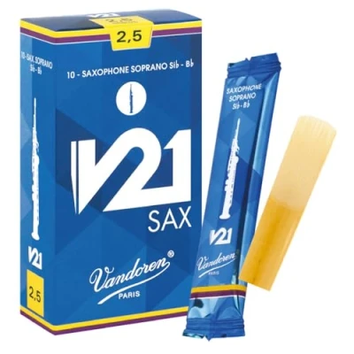 Image of Vandoren V21 Soprano saxophone reeds, box of 10 Strength 2,5