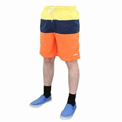 Image of True Face Mens Shorts Swimming Beach Wear Summer Surfboard Multi Pocket Swim Board Sports Surf Trunks Stripe Orange M