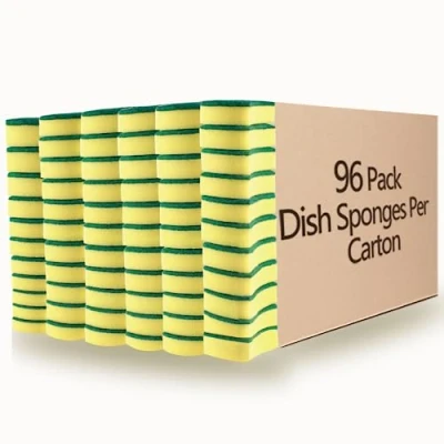 Image of Kitchen Cleaning Sponges,96 Pack Eco Non Scratch for Dish,Scrub Sponges…