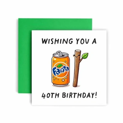 Image of Huxters Funny 40th Fantastick Happy Birthday Card for him Men Milestone Women Her Sister Auntie Uncle Brother 14.8cm (40th)