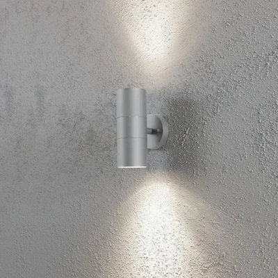 Image of Konstsmide New Modena outdoor wall light 2 bulb grey
