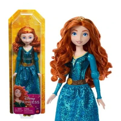 Image of Mattel Disney Princess Dolls, Merida Posable Fashion Doll with Sparkling Clothing and Accessories, Movie Toys, HLW13