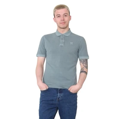 Image of Marks &amp; Spencer M&amp;S Mens SS Polo Shirt in Light Grey Cotton Size X Large