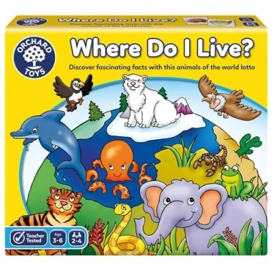 Image of Orchard Toys Where Do I Live , Fun and Educational Matching Memory Game, Double Sided Boards include animal habitat facts, Ages 3 6