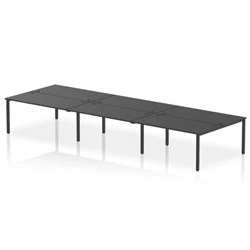 Image of Impulse Bench B2B 6 Person 1600 Black Frame Office Desk