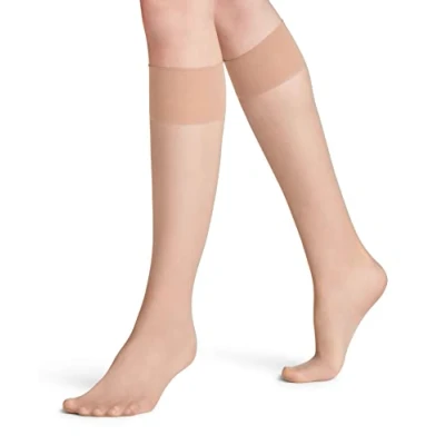 Image of FALKE Women&#039;s Pure Matt 20 DEN W KH Sheer Plain 1 Pair Knee High Socks, Skin colour (Cocoon 4859), 5.5 8