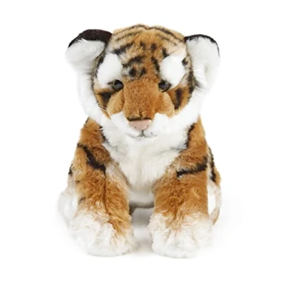 Image of Living Nature Large Tiger Cub, Realistic Soft Cuddly Toy, Naturli Eco Friendly Plush, 31cm, Orange