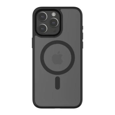Image of QDOS HYBRID SOFT SNAP MagSafe iPhone 15 Pro Max Case Clear &amp; Black, Black,Clear