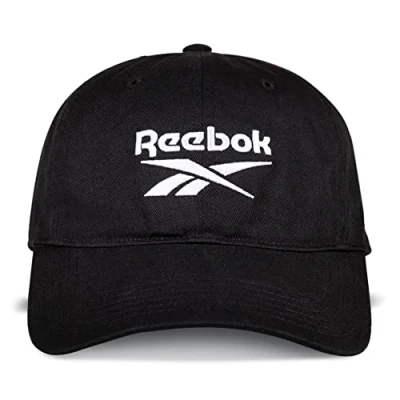 Image of Reebok Unisex&#039;s Casual Relaxed Logo Cap with Adjustable Strap for Men and Women (One Size Fits Most) Baseball, Black