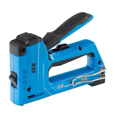 Image of OX Tools Pro 4 in 1 Heavy Duty Staple Gun for Carpentry, Upholstery, Roofing, Flooring, DIY, Decoration, Repair