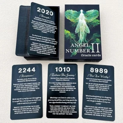Image of QCFQCF Angel Numbers Oracle Cards, Cards for Beginners, Number Affirmation Deck, Tell You How to Live Your Life The Best Way