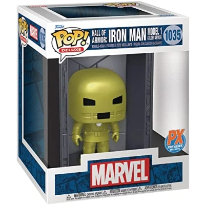 Image of Funko Marvel POP! Deluxe Vinyl figurine Hall of Armor Iron Man Model 1 PX Exclusive 9 cm