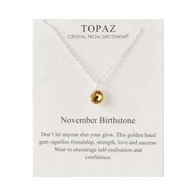 Image of Philip Jones November (Topaz) Birthstone Necklace Created with Zircondia® Crystals