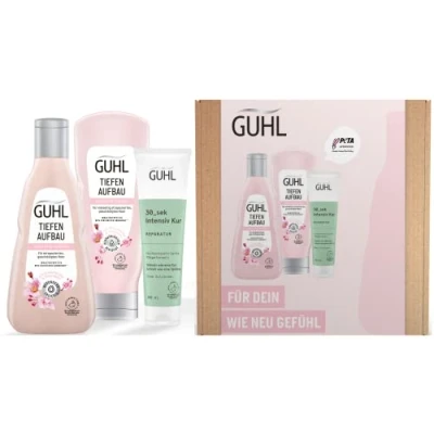 Image of Guhl Repair Value Set Contents: Shampoo, Conditioner &amp; Treatment 550 ml Hair Type: Damaged, Stressed