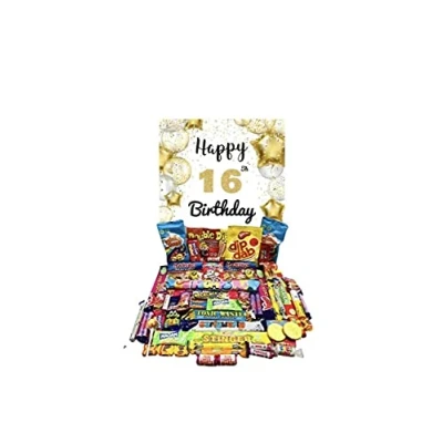 Image of Happy 16th Birthday Pick n Mix The Ultimate Retro Sweet Selection 70s 80s Box Hamper Present Gift