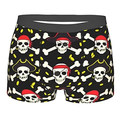 Image of 408 Pirates Skull Men&#039;S Boxer Shorts Underpants Regular,Hipster Briefs Quick Dry L
