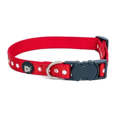 Image of Petface Dots Print Nylon Dog Collar, X Small, Red/White