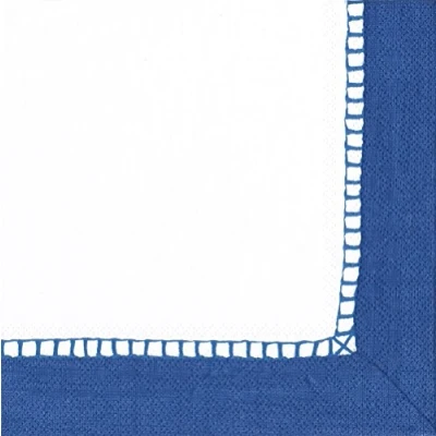Image of Caspari Entertaining with Cocktail Napkin, Linen Marine Blue, Box of 40