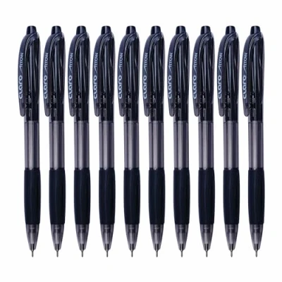 Image of CLARO Arrow Retractable Ballpoint Pens, BLACK, Fine Point (0.7mm), Pack of 10, Smooth Ball Perfect for School Office Home Everyday Use