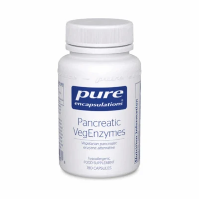 Image of Pure Encapsulations Pancreatic VegEnzymes High Strength Digestive Enzyme Formulation Vegetarian Alternative 180 Capsules