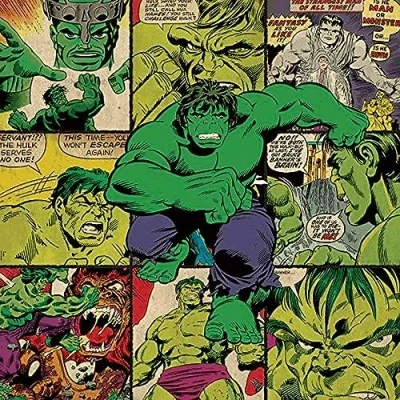 Image of Marvel Comics &quot;Hulk Squares&quot; Canvas Print, Cotton, Multi Colour, 3.20 x 40.00 cm
