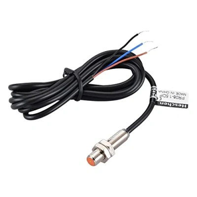 Image of Heschen PR08 1.5DP Sensor Switch, 12 24V DC 3 Wire PNP NO, M08 Diameter, 1.5mm Sensing Distance, IP67, CE, Brass Nickel Plated, 1.5 kHz, 25 to 70C