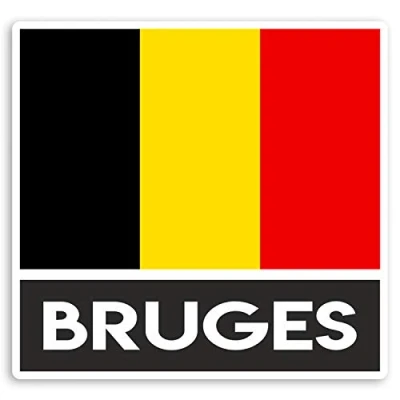 Image of 2 x 10cm Bruges Belgium Flag Vinyl Stickers Fun Travel Luggage Sticker #31077 (10cm Wide)