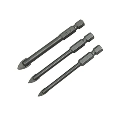 Image of Amtech F0972 Hex Tile and Glass Drill Bit Set, Tungsten Carbide Tipped, Quick Change 3 Piece Bits 5mm, 6mm 8mm
