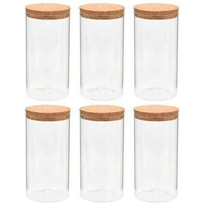 Image of vidaXL Storage Glass Jars with Cork Lid 6 pcs 1400 ml