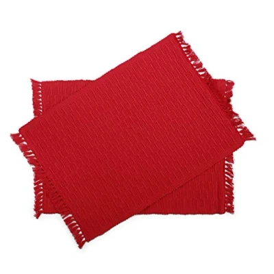 Image of Penguin Home 100% Cotton Placemats Set of 6 Soft, Durable &amp; Super Absorbent Stylish Design to Enhance Your Table Setting Machine Washable 33 x 45cm Red