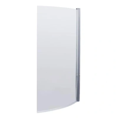 Image of Curved 6mm Toughened Safety Glass Reversible B Bath Screen Chrome