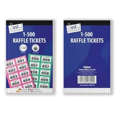Image of Just stationery 1 500 Cloakroom Ticket, Assorted Colors, 8000