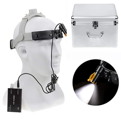 Image of 5W Surgical LED Headlight Medical High Light Spot Leather Headlamp Aluminum Box DY 007