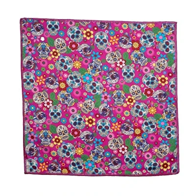 Image of Day of the Dead Candy/Sugar Skull Bandana Pink