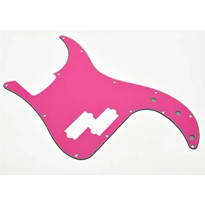 Image of KAISH 13 Hole P Bass Style Pickguard PB Scratch Plate for USA/Mexico Precision Pink 3 Ply