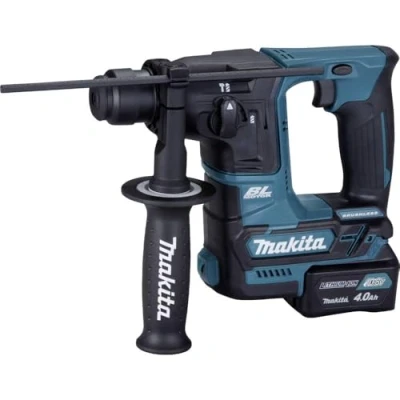 Image of Makita HR166DSMJ 12V Max Li Ion CXT Brushless Rotary Hammer complete with 2 x 4.0 Ah Batteries And Charger Supplied In A Makpac Case, Blue