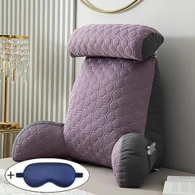 Image of XIBANY Reading Pillow,Lumbar Cushion,Cuddle Cushion,Backrest Support Pillow,Multifunctional Sofa And Bedside Cushion,Great For Bed Reading,Relaxing,Watching TV