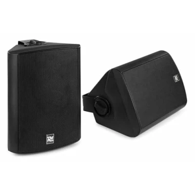 Image of Power Dynamics DS50AB Wall Mount Speakers with Built in Amplifier, Bluetooth, Auto On, Subwoofer Output, Loop, Aux, Line Input 50W RMS, Black