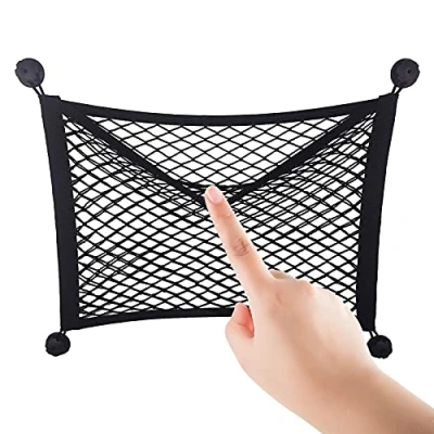Image of FixSac Storage Net for Cargo Vans, Motorhomes, Mobile Homes, Caravans, Boats 40 x 30，Car Boot Tidy Bag Nylon Mesh with 4 Hooks
