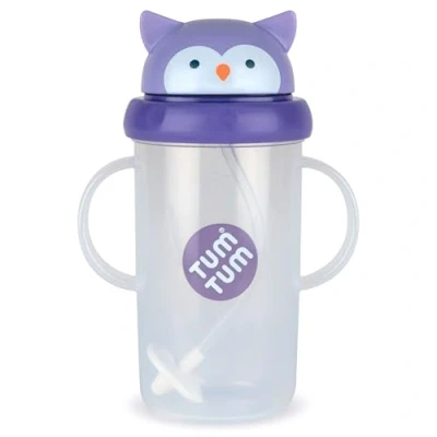 Image of TUM Tippy Up Free Flow Sippy Cup (No Valve), for Toddlers, 200ml, BPA (Olivia Owl 300ml)