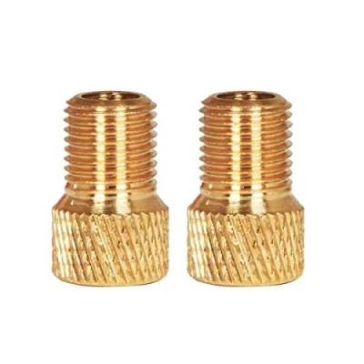 Image of AKORD 2 x Presta To Schrader Valve Brass Bike Cycle Pump Adaptor
