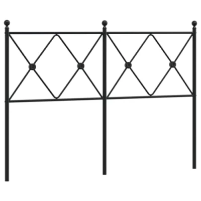Image of vidaXL Black Headboard Durable Steel Metal Bed Header for Bedroom, 125x3x90 cm, Supports 120 cm Mattress, Easy Assembly