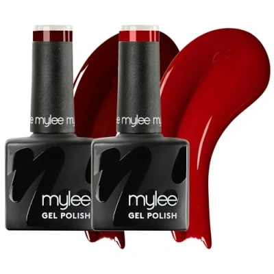 Image of Mylee Gel Nail Polish Duo 2x8ml [Red Statement] UV/LED Soak Off Art Manicure Pedicure for Professional, Salon &amp; Home Use Long Lasting Easy to Apply, Vegan Cruelty Free